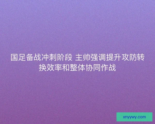 国足备战冲刺阶段 主帅强调提升攻防转换效率和整体协同作战