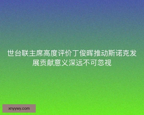 世台联主席高度评价丁俊晖推动斯诺克发展贡献意义深远不可忽视 世台联主席高度评价丁俊晖推动斯诺克发展贡献意义深远不可忽视